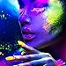 HXDZFX Glow in The Dark Pigment Powder UV Powder Safe Non-Toxic for Slime,Nails,Epoxy Resin,Acrylic Paint,Halloween,Fine Art and DIY Crafts (12 Bottles 0.7oz Each + UV Lamp)