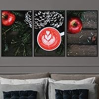 3 Piece Framed Canvas Wall Art Coffee Canvas Prints Home Artwork Decoration for Living Room,Bedroom - 16