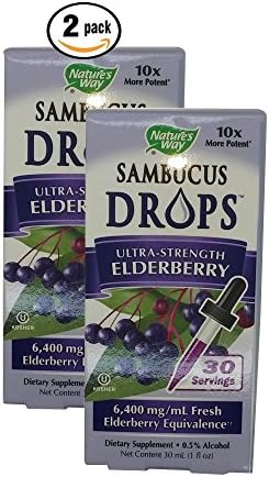 Natures Way Sambucus Drops Ultra-Strength Elderberry Dietary Supplement made with 10X more elderberry extract …