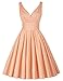 PAUL JONES Women 50S Polka Dot Sundress Deep V-neckline Vintage Dress CL6295
