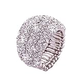 Jane Stone Fashion Pave Rhinestone Stretch Ring Wedding Ring for Women Size 8