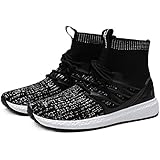 Men's Running Shoes Free Transform Flyknit Fashion Sneakers by JiYe ,White,9.5US-Men