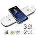 QI Wireless Charging Triple Pad YKing for iPhone 8-8 Plus- X- for Samsung Galaxy Note 8 S8 S8plus S7 S7 Edge 5 S6 Edge Plus- QI Wireless Charger - QI Wireless Charging Station (White)