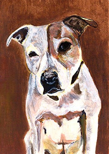Staffordshire Bull Terrier Gift, Staffy Art Print,, Brown Staffie Dog Wall Art Print, Modern Dog Decor hand signed by Oscar Jetson