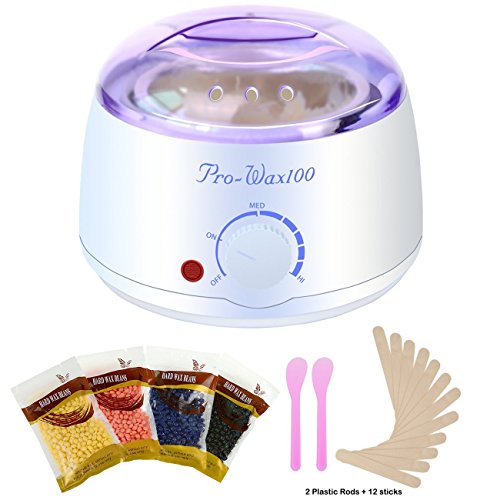 BEQOOL Hair Removal kit Wax Warmer Hard Wax Waxing Kit Wax Melts, Wax machine/Wax Electric+ 4 Flavors Hard Wax Beans + 2 mask sticks&12 Wax Applicator Sticks - Thumbnail 7