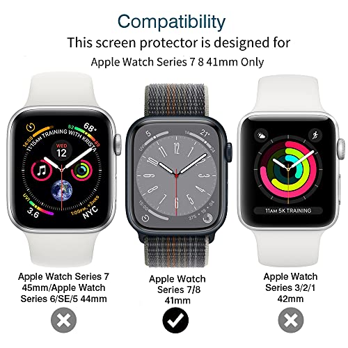 LK 6 Pack for Apple Watch 41mm / 40mm Screen Protector (Series 8 & 7