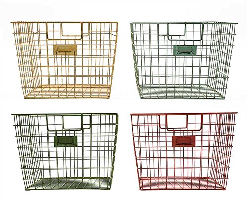 Colored Wire Locker Baskets - Set of 4