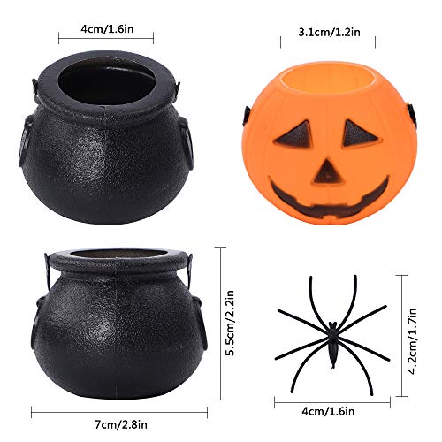 SHAN RUI 24Pack Mini Halloween Trick or Treat Buckets Candy Buckets with Handle for Halloween Party Favors