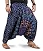 Mens Womens Harem Pants - Mandala Style (Blue White Binary)