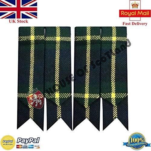Scottish Kilt Hose Sock Flashes Garters Various Tartans/Highland Kilt Flashes (HIGHLANDER GORDON)