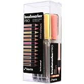 Karin Brushmarker Pro 12pc Skin Colors brush tip markers Set, Blendable, Water-Based, Brush Markers for Adults and Artists, 12 Mixable Colors, Adult Markers for Coloring Books and more