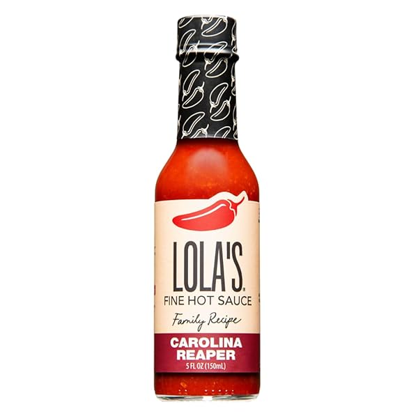 LOLA’S CAROLINA REAPER HOT SAUCE | MADE WITH RED JALAPENOS & CAROLINA REAPER PEPPERS | 0 CALORIES, 0G FAT, LOW SODIUM | ALL-NATURAL, KETO, GLUTEN-FREE | 5 FL OZ (PACK OF 1)