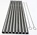 CocoStraw 8 Stainless Steel Wide Smoothie Straws Large Straight Frozen Drink Straw - 4 Pack + Cleaning Brush (8)