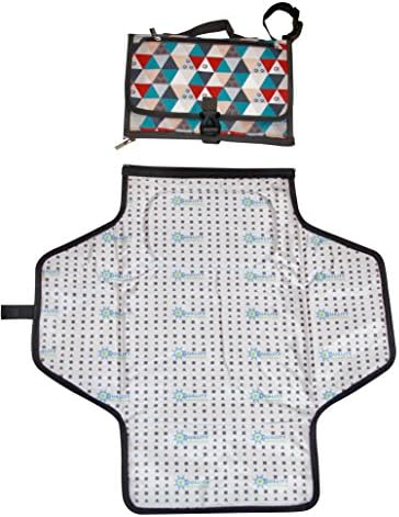 Portable Baby Changing Kit, Baby Changing Pad,Portable Baby Changing Station-Baby Changing Kit with Three Pocket Design by Quality Inspirations-Polyester,22"X38",Head Cushion,Multiple Pockets