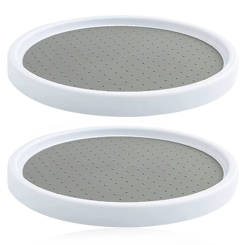 ACONDE Lazy Susan turntable, Rotatable Plate, 2 Pcs Cupboard Pantry Cabinet Turntable for Edible oil Bottle, Soy Sauce Bottle, Seasoning Bottle
