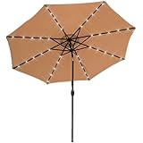 Amazon Com Sundale Outdoor 11ft 40 Led Lights Aluminum Patio Market Umbrella With Crank Garden Pool Solar Powered Lighted Parasol No Tilt Apple Green Clothing