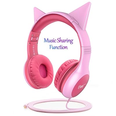 Esonstyle Pink Cat Ear Headphones for Kids w/ Music Jamaica Ubuy - Main Image