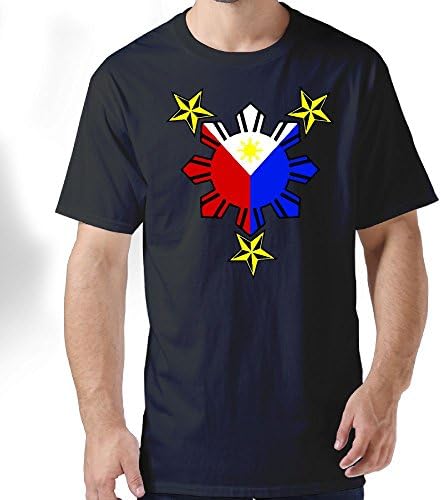 HFLOD PLODFC Filipino Philippine National Flags Men's Hipster Short-Sleeve Crewneck Cotton T-Shirt
