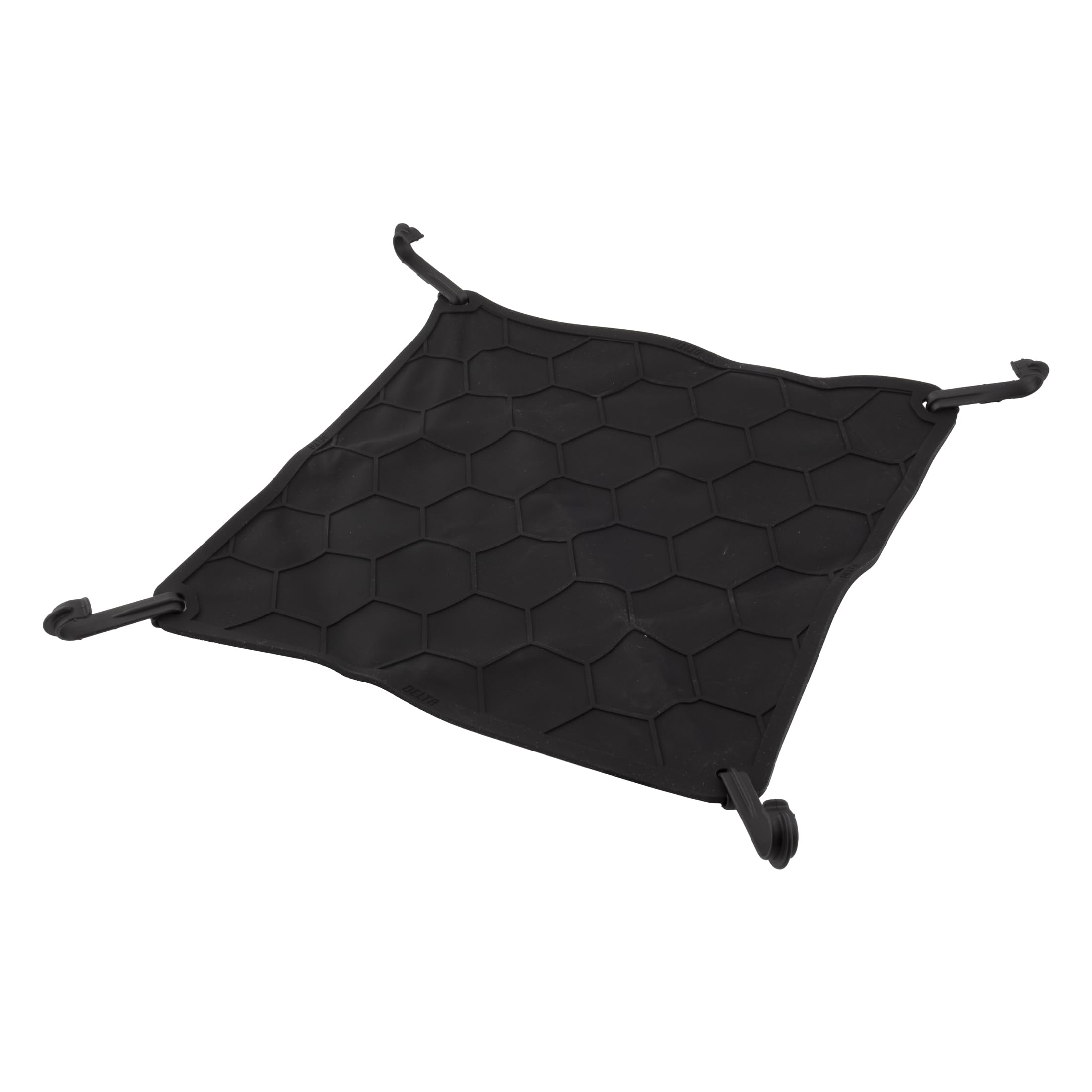 Delta Cycle ElastoTarp Bike & Motorcycle Cargo Net - Weatherproof Silicone Stretch Cover, Black, Hook Fasteners, 10x10 Inches