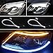 Flexible Led Light Strip 2 Pcs 24 Inch Dual Color LED Headlight Surface Strip Tube Light White & Amber Daytime Running Light Waterproof Switchback Sequential Lamp Turn Signal Light