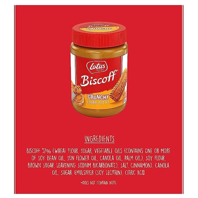 Lotus Biscoff Cookie Butter Spread, 1 Crunchy & 1 Creamy, non GMO