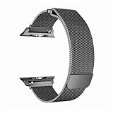 SICCIDEN Compatible with Watch Band 42mm 44mm, Milanese Mesh Loop with Magnetic Clasp Stainless Steel Replacement Band Compatible with Watch Series 4 Series 3 Series 2 Series 1,Space Gray