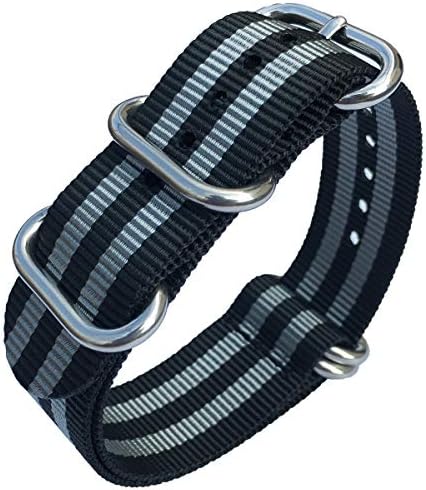 Leesting Nylon NATO Woven Watch Strap 20mm 22mm 24mm for Men Women Sandblasted Stainless Steel Buckle