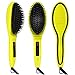 Gisala Metal Ceramic Heater Hair Straightening Brush,450℉/230℃,Auto Lock,Anti Scald,Adjustable Temperature,Instant Heat Up Hair Straightener(Light Yellow)
