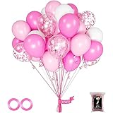 OWill 100pcs Balloons Pink White and Confetti 12