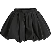 Verdusa Girl's Y2K Bubble Skirt Cute Clothes Balloon Elastic Waist Ruffled Cute Mini Skirts Skort