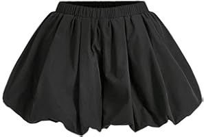 Verdusa Girl's Y2K Bubble Skirt Cute Clothes Balloon Elastic Waist Ruffled Cute Mini Skirts Skort