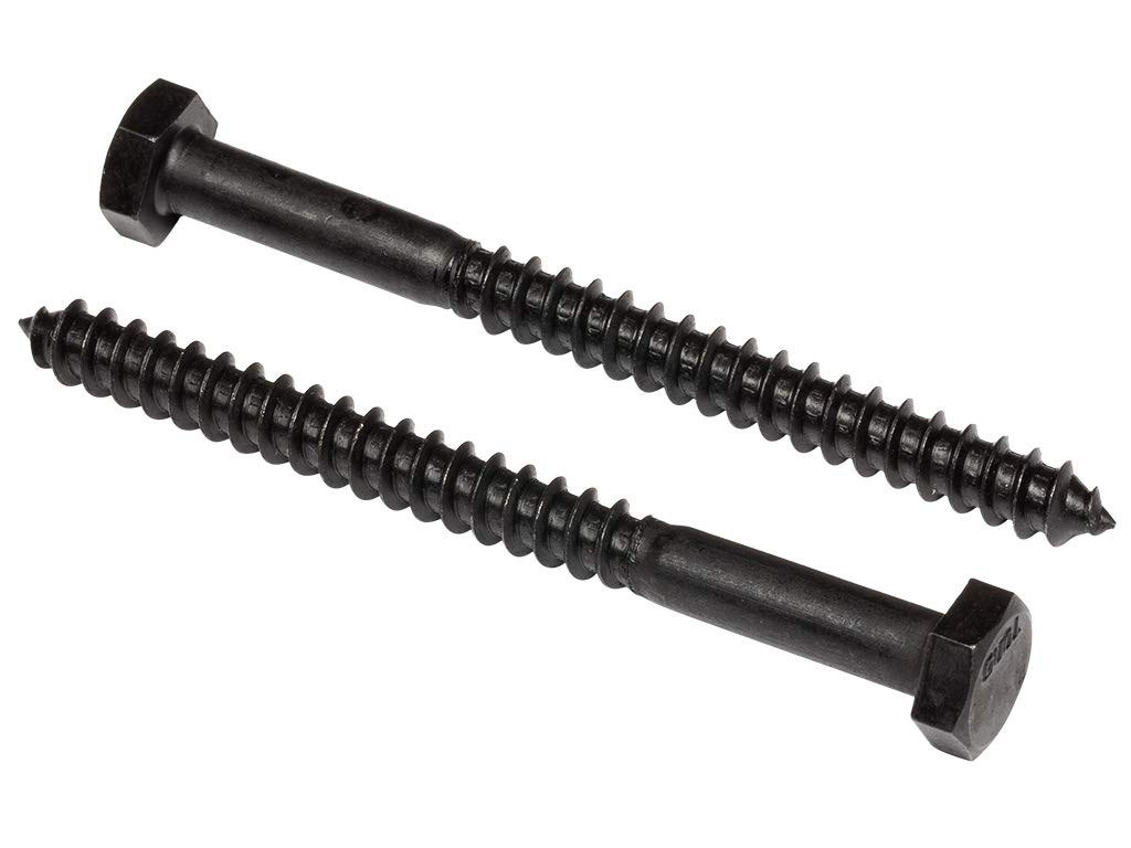1/4" x 3" Stainless Steel Hex Lag Bolts (10 Pack) Black Oxidized in USA by Makers Bolt
