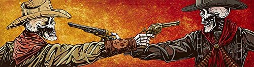 Lowbrow Art The Standoff by David Lozeau Skeletons Gun Fight Western Tattoo Canvas Art Print