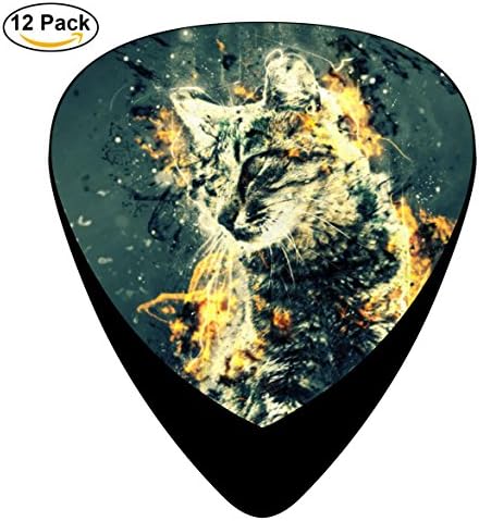 The Cat 3 D Printing Celluloid Guitar Picks 12-Pack Black