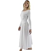 Danzcue Womens Praise Loose Fit Full Length Long Sleeve Dance Dress