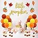 Faisichocalato Little Pumpkin Party Decorations, Glitter Little Pumpkin Banner, Latex Balloons, Cake Toppers for Fall Baby Shower Thanksgiving Birthday Party Supplies