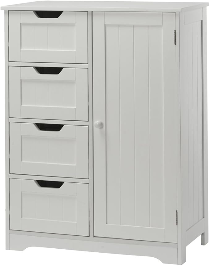 YourHome White Wooden Stylish Bathroom Storage Furniture (4