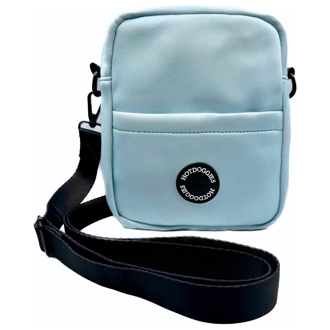 Dog Walking Cross Body Bag 7 COLOURS AVAILABLE Featuring a Built In Poo/Waste Bag Dispenser and Detachable Strap (Ice Blue)