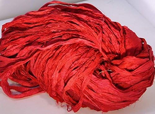 Darn Good Yarn - Recycled Sari Silk Ribbon - Poppy