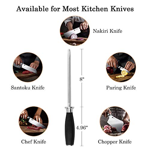 TUO Knife Sharpening Kit Honing Steel 8 Inch Knife Sharpeners for