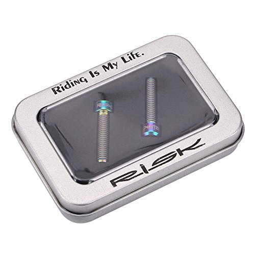 VGEBY 2Pcs Disc Brake Bolts, Titanium Alloy M6 X 25mm Bicycle Screw Bolts for Mountain Bike Brake Caliper (Multicolor)