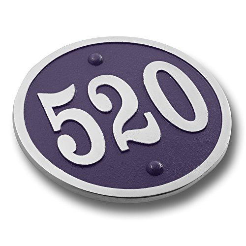 House Number Address Plaque Modern Round Style. Cast Metal Personalised Yard Or Mailbox Sign With Oodles Of Color, Number And Letter Options. Handmade In England By The Metal Foundry Just For You