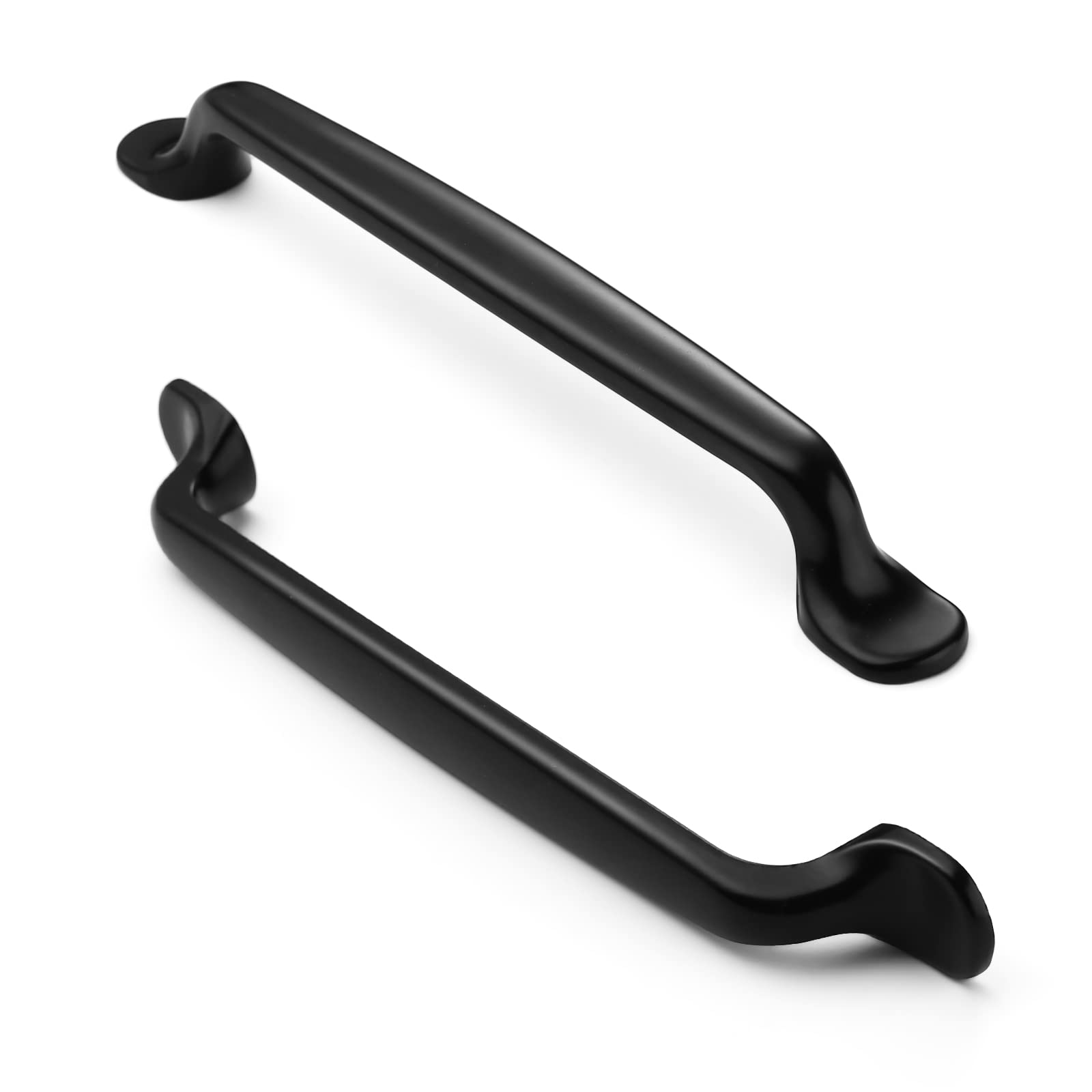FURNIWARE 5Pack Matt Black Kitchen Cupboard Handles, Cabinet Hardware Drawer Appliance Pulls, Kitchen Cabinet Drawer Wardrobe Door Handles,Brass- 6.3 Inch(160mm) Hole Center