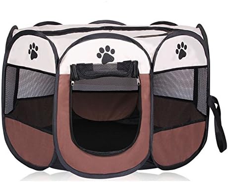 Foldable playpen for small puppy dogs play house (White)