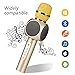 Wireless Karaoke Microphone, Pecosso Bluetooth Microphone, Portable 3-in-1 Handled Multi-function Player Built-in Speaker for PC Smartphone iPhone Android; Home Outdoor Party & Live Broadcast - Gold