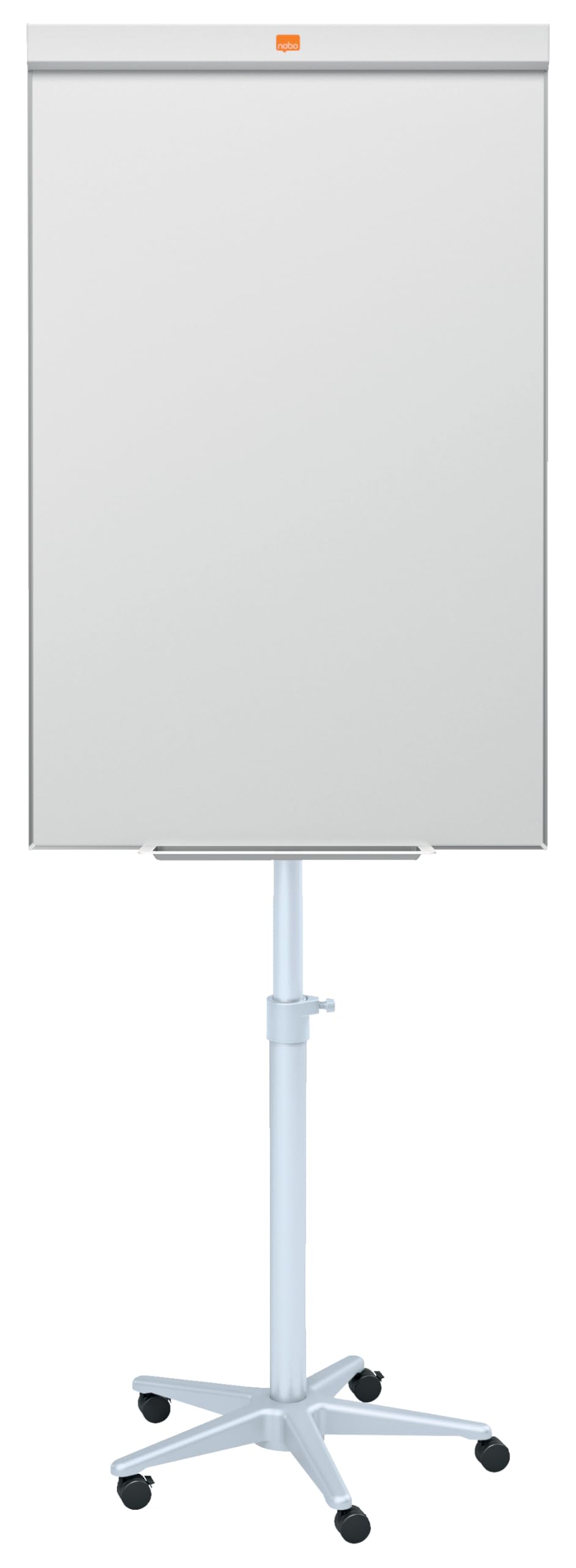 Nobo Impression Pro Mobile Steel Magnetic Whiteboard Easel, With Locking Castor Wheels, Free Standing Adjustable Wheeled Dry Wipe Memo Board With Pen Tray Holder & Flipchart Hooks, White, 1902386
