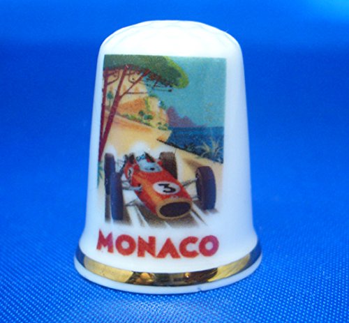 Birchcroft Porcelain China Collectable Thimble - Travel Poster Series Monaco - Free Gift Box