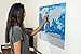 Scratch Off World Map By Trip Fix: Personalized Travel Poster, Blue And Silver Colored, Detailed And Educational Adventure Tracker, Divided USA States, Unique Gift, Home Decor, Geography Teacher Tool