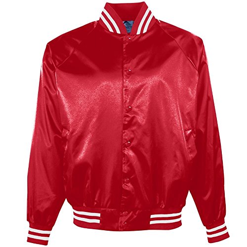 Augusta Sportswear Men's Satin Baseball Jacket/Striped Trim