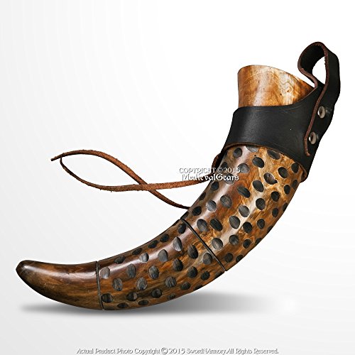 Medieval Gears Brand Viking Drinking Horn with Belt Holder Renaissance Costume